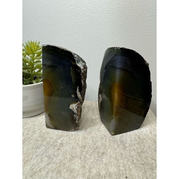 Beautiful Banded Agate Bookends - Picture 5 of 9
